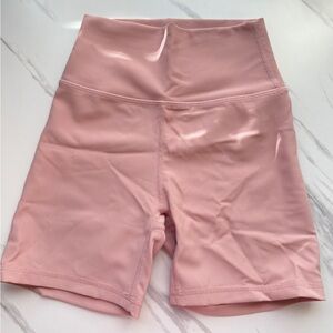 Blush Pink Women's High-Waisted Biker Shorts